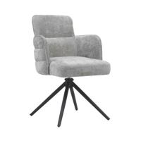 Tower Living Draaibare Eetkamerstoel 'Rumo' kleur Lichtgrijs - thumbnail