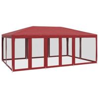 VidaXL Partytent met 10 mesh zijwanden 6x4 m hdpe rood - thumbnail