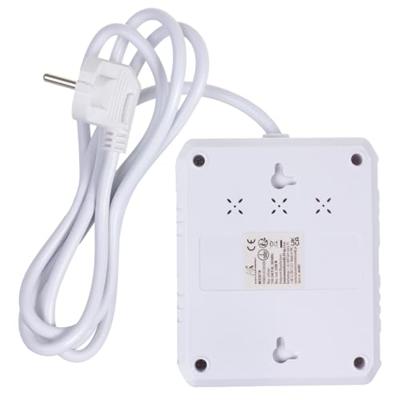 Maclean stekkerdoos, verlengkabel 2 stopcontacten + 3xUSB, 110-240V AC 50/60Hz, 2,1A max 2500W, 1,5m, wit, MCE387 W