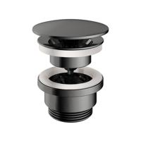 Hotbath Cobber Always open Clickwaste Zwart Chroom P708 - thumbnail