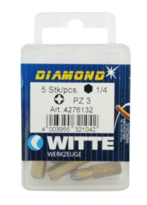 Set van tips WITTE PZ 3 DIAMOND Pozidriv PZ3 5 Stuks