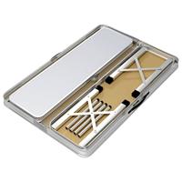 Campingtafel inklapbaar met 2 banken aluminium wit - thumbnail