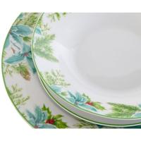 Serviesset DKD Home Decor Wit Groen Porselein Blad van een plant Kerstmis 27 x 27 x 2 cm 18 Onderdelen - thumbnail