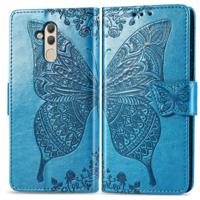 Butterfly Love bloemen reliëf horizontale Flip lederen case voor Huawei mate 20 lite met houder & kaartsleuven & portemonnee (blauw) - thumbnail