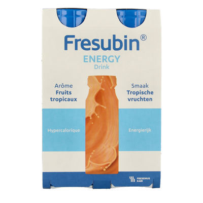 Fresubin Energy drink tropische vruchten 200ml 4 Stuks