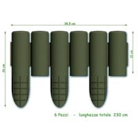 Bama tuin modulaire rand imitatiehout 38.5x15 cm 6 stuks bruin - thumbnail