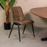 LABEL51 Eetkamerstoel Noor - Moss - Micro Suede - Zwart Metalen Frame - thumbnail