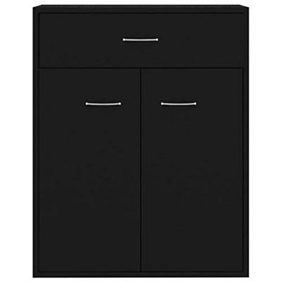 Dressoir 60x30x75 cm bewerkt hout zwart