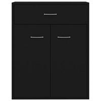 Dressoir 60x30x75 cm bewerkt hout zwart - thumbnail