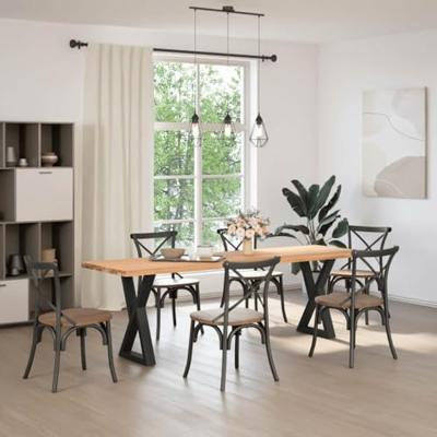 Eettafelpoten 2 st 50x(72-73,3) cm staal zwart