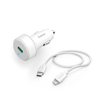 Hama Auto-oplaadset, Lightning, Power Delivery (PD), 20W Oplader Wit Hama Auto-oplaadset, Lightning, Power Delivery (PD), 20W Oplader Wit