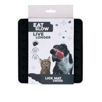 Eat Slow Live Longer Lick Mat Cross Grijs - thumbnail