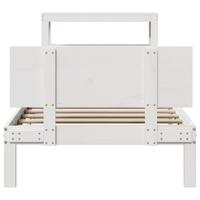 Bedframe met hoofdeinde zonder matras 90x200 cm wit - thumbnail