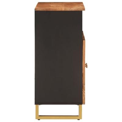 Dressoir 60x33,5x75 cm massief mangohout bruin en zwart