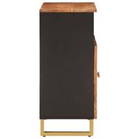 Dressoir 60x33,5x75 cm massief mangohout bruin en zwart - thumbnail