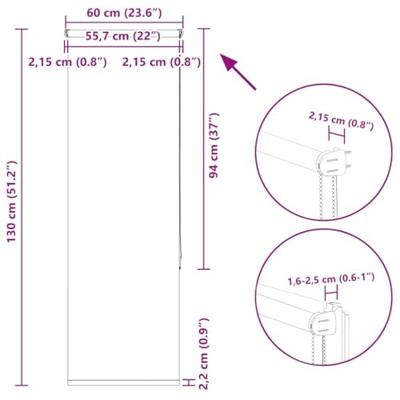 Rolgordijn verduisterend 60x130cm stofbreedte 55,7 cm polyester Rolgordijn verduisterend 60x130cm stofbreedte 55,7 cm polyester