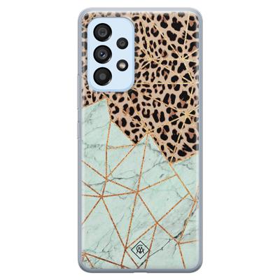 Samsung Galaxy A33 siliconen hoesje - Luipaard marmer mint Samsung Galaxy A33 siliconen hoesje - Luipaard marmer mint