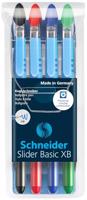 Schneider balpen Slider Basic, extra breed, geassorteerde kleuren, etui van 3 + 1 gratis - thumbnail