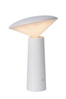 Lucide JIVE - Oplaadbare Tafellamp Binnen/Buiten - Accu/Batterij - Ø 13,7 cm - LED Dimb. - CCT - 1x3W 2800K/6500K - IP44 - Wit - thumbnail
