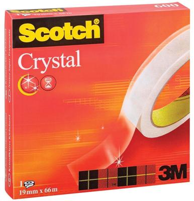 Scotch Plakband Crystal ft 19 mm x 66 m, doos met 1 rolletje Scotch Plakband Crystal ft 19 mm x 66 m, doos met 1 rolletje