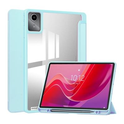 Lunso Lenovo Tab M11 - Luxe Acrylic Tri-Fold Bookcase hoes - Babyblauw Lunso Lenovo Tab M11 - Luxe Acrylic Tri-Fold Bookcase hoes - Babyblauw