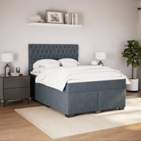 Boxspring met matras fluweel donkergrijs 160x200 cm - thumbnail