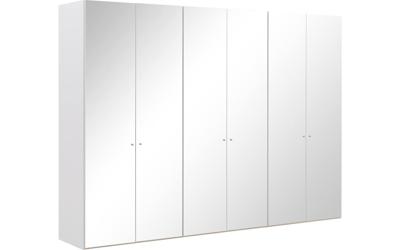 Goossens Kledingkast Easy Storage Ddk, Kledingkast 304 cm breed, 220 cm hoog, 6x spiegel draaideur