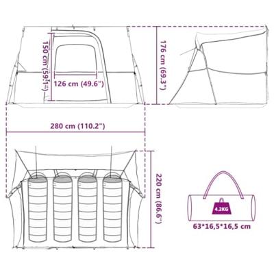 Tent met dak Anders Blauw en Zwart Tent met dak Anders Blauw en Zwart