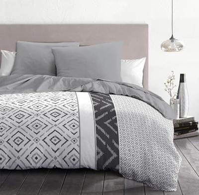 ETHNO microvezel dekbedset - 1 dekbedovertrek 240 x 260 cm + 2 kussenslopen 63 x 63 cm - Grijs