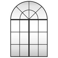 VidaXL Wandspiegel boog 60x90 cm ijzer zwart - thumbnail