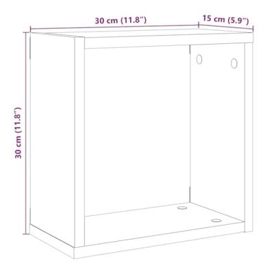Wandschappen kubus 6st 30x15x30cm bewerkt hout artisanaal eiken