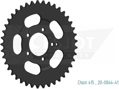 ESJOT achtertandwiel "0844" chain wheel 415 41z steel black