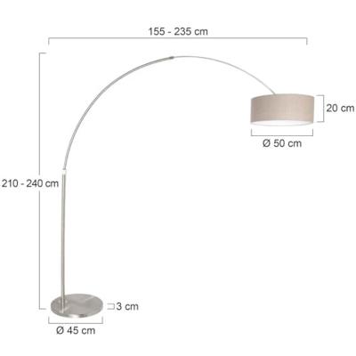 Steinhauer Vloerlamp Sparkled light 9904 staal kap grijs linnen Steinhauer Vloerlamp Sparkled light 9904 staal kap grijs linnen