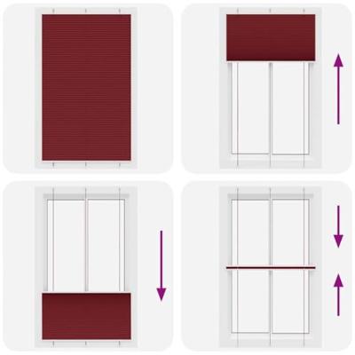Pliss rolgordijn 120x200cm stofbreedte 119,4cm bordeauxrood