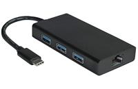 VALUE USB 3.2 Gen 1 Type C naar Gigabit Ethernet-converter + hub - thumbnail