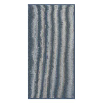 Cawö Cawö Two-Tone Stripe Handdoek 50x100 nachtblau