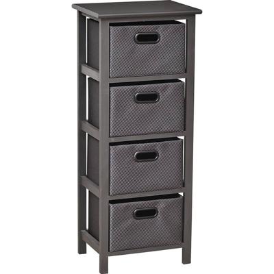 Zeer Mooie Ladekast met 4 Manden/Laden 93x41x31cm - Ladekast - MDF Hout - Antraciet/Zwart - Opbergen - Meubel - Interieur - Polyester - Manden Zeer Mooie Ladekast met 4 Manden/Laden 93x41x31cm - Ladekast - MDF Hout - Antraciet/Zwart - Opbergen - Meubel - Interieur - Polyester - Manden