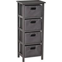 Zeer Mooie Ladekast met 4 Manden/Laden 93x41x31cm - Ladekast - MDF Hout - Antraciet/Zwart - Opbergen - Meubel - Interieur - Polyester - Manden - thumbnail