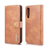 Dg. MING Crazy Horse textuur Flip afneembare magnetische lederen case voor Huawei P30 met houder & kaartsleuven & portemonnee (bruin) - thumbnail
