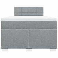 Boxspring met matras stof lichtgrijs 120x190 cm - thumbnail