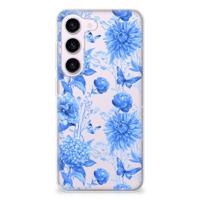TPU Case voor Samsung Galaxy S23 Flowers Blue - thumbnail