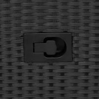 Tuinbank 2-zits verstelbaar met tafel poly rattan zwart - thumbnail