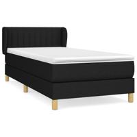 Boxspring met matras stof zwart 140x190 cm - thumbnail