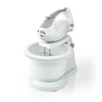 Nedis kahm110cwt handmixer 200 w 5-snelheden turbo-functie draaikom / 2 deeghaken / 2 kloppers grijs / wit - thumbnail