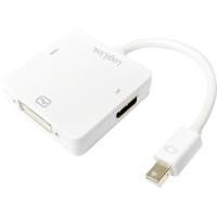 LogiLink CV0045A Adapter [1x Mini-DisplayPort stekker - 1x DVI-bus 24+5-polig, HDMI-bus] Wit 15.00 cm - thumbnail