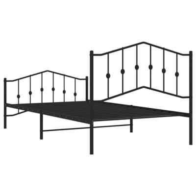 Bedframe met hoofd- en voeteneindemetaal zwart 107x203 cm Bedframe met hoofd- en voeteneindemetaal zwart 107x203 cm