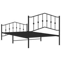 Bedframe met hoofd- en voeteneindemetaal zwart 107x203 cm - thumbnail