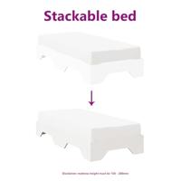 Bedframe zonder matras stapelbaar 90x190 cm massief hout wit - thumbnail