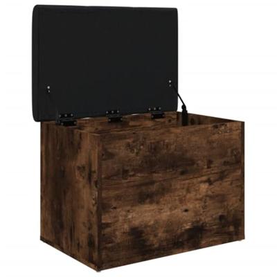 Opbergbankje 62x42x45 cm bewerkt hout gerookt eikenkleurig