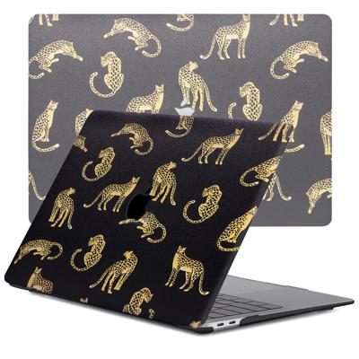 Lunso MacBook Air 13 inch (2018-2019) cover hoes - case - Leopard Black